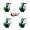 Service Caster 5 Inch Green Poly on Cast Iron Swivel Caster Set with Roller Bearings 2 Brakes SCC-35S520-PUR-GB-2-SLB-2 - alternate 5